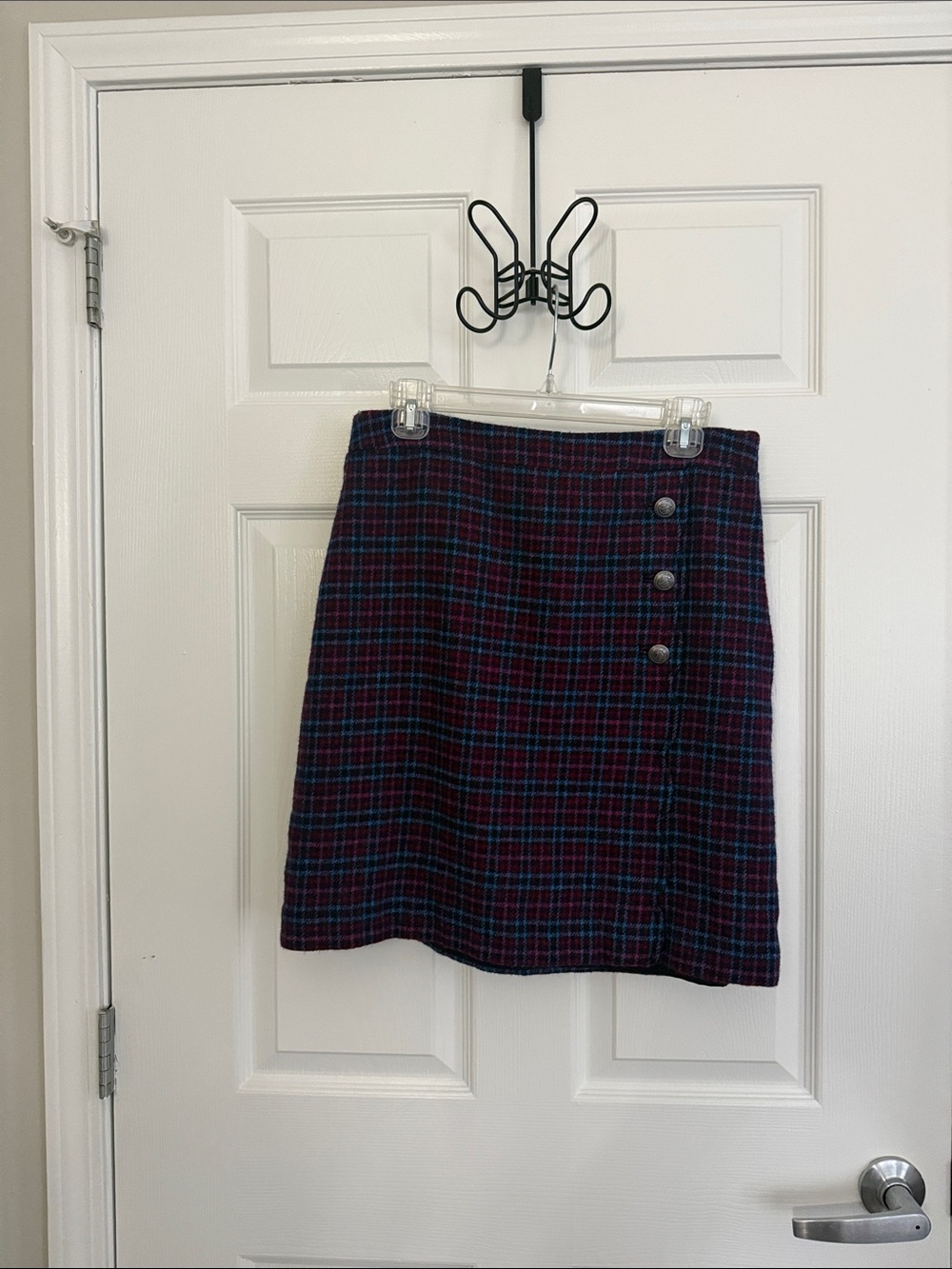 Talbots plaid wool blend skirt